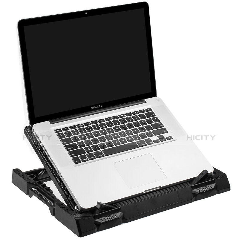 Support Ordinateur Portable Ventilateur de Refroidissement Radiateur Universel 9 Pouces a 17 Pouces L06 pour Apple MacBook 12 pouces Noir Plus